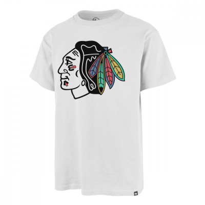 Chicago Blackhawks tricou de bărbați Fractal 47 Echo Tee white - S foto