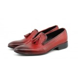 Cumpara ieftin Mocasini barbati, rosii din piele naturala - L036RED