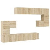 Cumpara ieftin Set dulapuri TV, 10 piese, stejar sonoma, lemn prelucrat