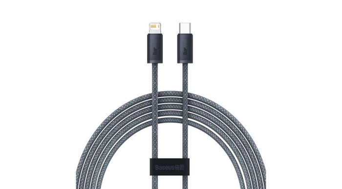 Baseus Cablu USB tip C - Lightning pentru iPhone, 2m, Power Delivery, 20W, gri (CALD000116)