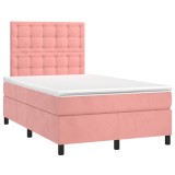 Cumpara ieftin Pat box spring cu saltea, negru, 120x190 cm, catifea