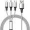 Cablu 3 in 1 M006A, Micro USB TYP-C, Argintiu