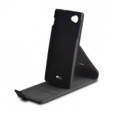 Husa piele Stand Samsung Galaxy Ace 3 S7270 Slim Flip Negru