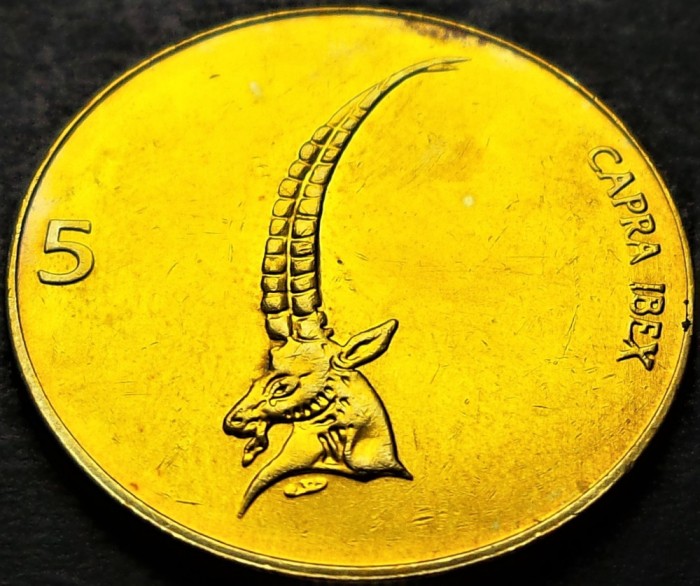 Moneda 5 TOLARI / TOLARJEV - SLOVENIA, anul 1997 * cod 2053 A