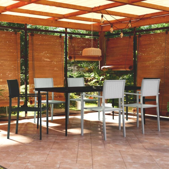 Set mobilier pentru gradina, alb si negru, 7 piese GartenMobel Dekor