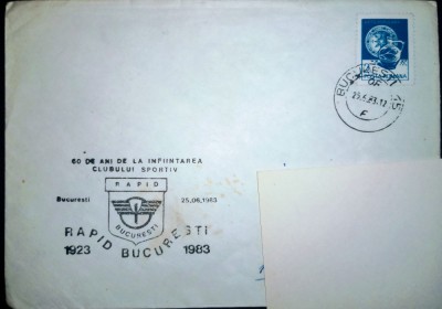 Romania 1983 fotbal 60 ani de la &amp;icirc;nființarea Clubului sportiv RAPID BUCURESTI foto