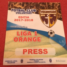 Acreditare fotbal - FC VOLUNTARI (sezonul 2017-2018)