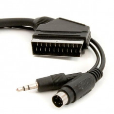Cablu audio video SCART 21 pini tata S-VHS 4 pini tata + JACK STEREO 3.5 mm tata, 1.5m, Well foto