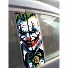 Sticker Auto Joker pentru Stalpi Usi , Design Inspiratie Comica si Misterioasa