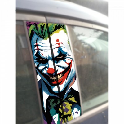 Sticker Auto Joker pentru Stalpi Usi , Design Inspiratie Comica si Misterioasa foto