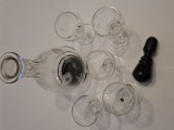 Decantor Cristal cu pahare, set vintage