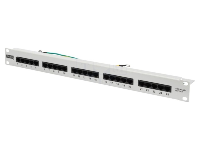 Patch panel rack 19" 1U, 25 porturi