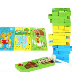 Joc 3 in 1 Jenga, Domino si Puzzle, 7Toys