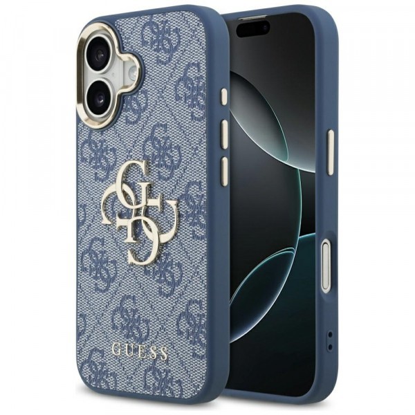 Husa pentru Apple iPhone 17, Guess, Big 4G Logo Classic, Albastra Aurie