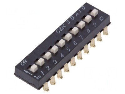 Comutator DIP-SWITCH 10 Secțiuni ON-OFF 24VDC foto