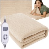 Patura electrica Ruhhy 180x130 cm bej, 10 trepte si timer