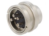 Conector M16 Soclu Tată 4-PIN 6A 150V Drept IP40