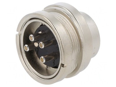 Conector M16 Soclu Tată 4-PIN 6A 150V Drept IP40 foto