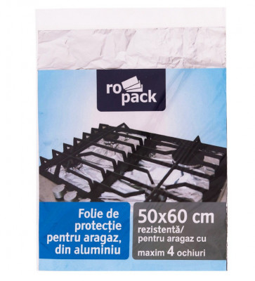 Folie de protectie din aluminiu pentru aragaz Ropack, 50 x 60 cm foto