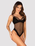 Body Nesari crotchless Obsessive, Negru, XS/S