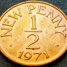 Moneda exotica 1/2 NEW PENNY - GUERNSEY, anul 1971 * cod 353 = A.UNC