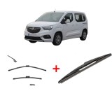 Cumpara ieftin Set 3 stergatoare OPEL COMBO E Tour / Life (K9) 2018-2023, pentru parbriz si luneta, Valeo Silencio