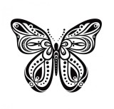 Cumpara ieftin Sticker decorativ Fluture, Negru, 60 cm, 1158ST, animale si pasari, Oem