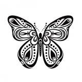 Sticker decorativ Fluture, Negru, 60 cm, 1158ST