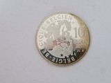 Moneda Belgia 10 Euro 2008 Maurice Maeterlinck Argint 925, 18.75g
