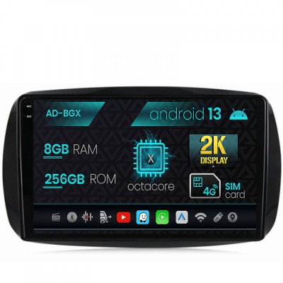 Navigatie Smart For Two (2016-Prezent), Android 13, X-Octacore 8GB RAM + 256GB ROM, 9.5 Inch - AD-BGX9008+AD-BGRKIT412 foto