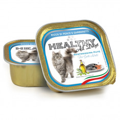 Pate Pisica, Healthy All Days, cu peste si creveti, 100g foto