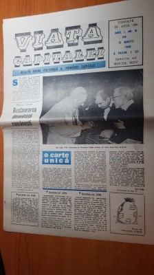 ziarul viata capitalei 15 martie 1990-mircea eliade -restaurarea demnitatii foto