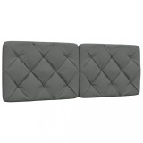 Gossi perna pentru tablie de pat, gri inchis, 140 cm, material textil