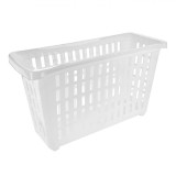 Coș Depozitare Plastic, Model Perforat, Capacitate 13L, Roți, Alb, Oem