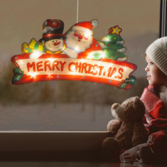 Decor LED pentru ferestre mari - Merry Christmas - 45 x 24 cm - alb cald - 3 x AAA Best CarHome foto