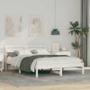 VidaXL Cadru de pat cu headboard Alb 120 x 190 cm Lemn masiv de pin