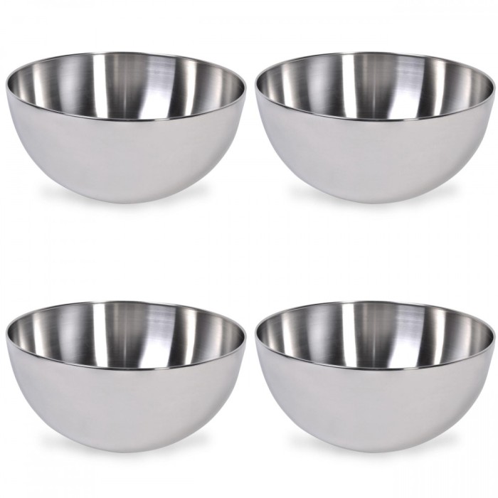 Set boluri, 4 piese, 6.5 l, Metal, Argintiu