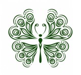 Cumpara ieftin Sticker decorativ Fluture, Verde inchis, 60 cm, 1155ST-11, animale si pasari, Oem