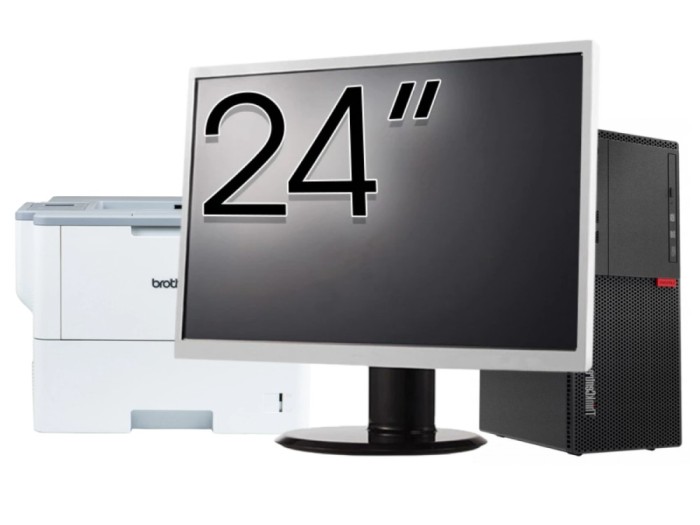 Pachet Calculator Second Hand LENOVO M710T Tower, Intel Core i5-6500 3.20GHz, 8GB DDR4, 256GB SSD + Monitor 24&amp;quot; &amp; Imprimanta Brother HL-L6300DW N