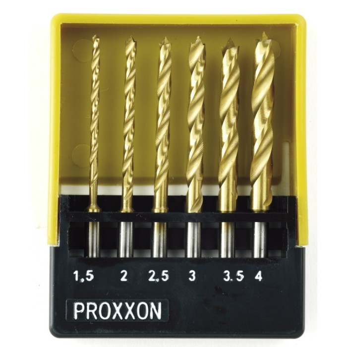 Set burghie HSS cu pin pentru centrare, Proxxon 28876