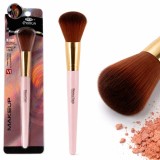 Pensulă de machiaj pentru fard de obraz, bronzant, pudră liberă și fond de ten mineral, culoare roz
