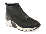 Ghete RIEKER negre, N6352, din piele ecologica