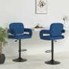 VidaXL Scaune de bar, 2 buc., albastru, material textil