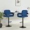 vidaXL Scaune de bar, 2 buc., albastru, material textil
