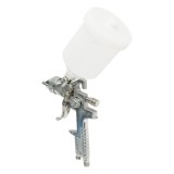 Pistol de vopsit cu aer comprimat 0.6L, cupa din plastic in partea de sus, duza 1.4mm