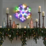 Decoratiune de Craciun, fulg de nea LED colorat, 32 cm, Familly Christmas