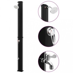 vidaXL Duș solar de exterior cu cap de duș și robinet, negru, 35 L 92942