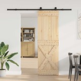 vidaXL Ușă glisantă NARVIK Natural și Negru 70 x 210 cm (213,5 cm) 3445365