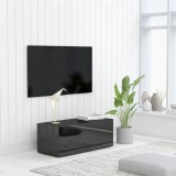 VidaXL Dulap TV, negru extralucios, 80x34x30 cm, lemn prelucrat