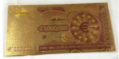 1,000,000, one million euro gold foil banknote foto